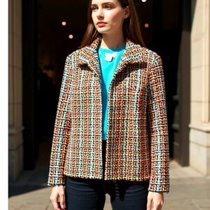 84. Cold Water Creek PL Tweed multicolor Blazer